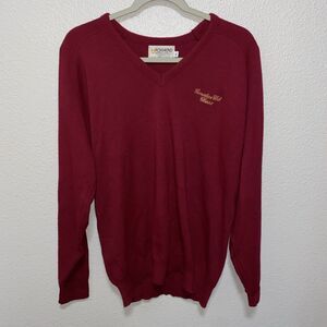 VTG Foxhead Men’s V-Neck Sweater Size XL Red Canadian Club